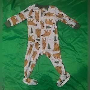Carter's Bear and Tree Print Footed Onesie 18 Months